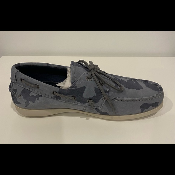 Steve Madden Gametyme Grey Camp Leather Boat Shoe with Box Size 9.5 - Picture 5 of 14